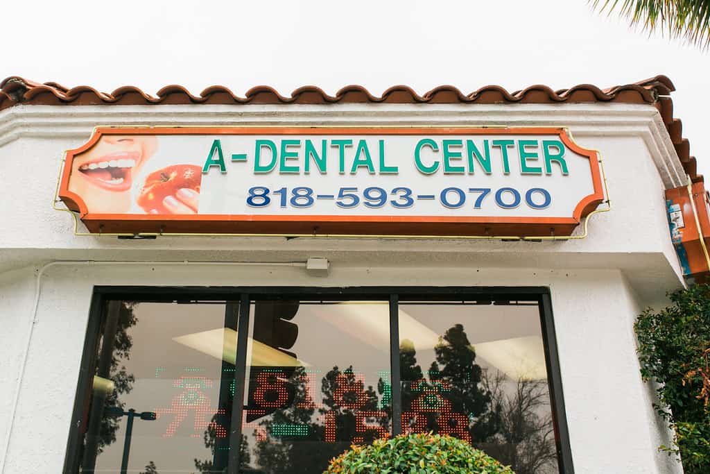 Large sign above window - A-Dental Center