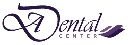 A-Dental Center Logo in black with Grey Background